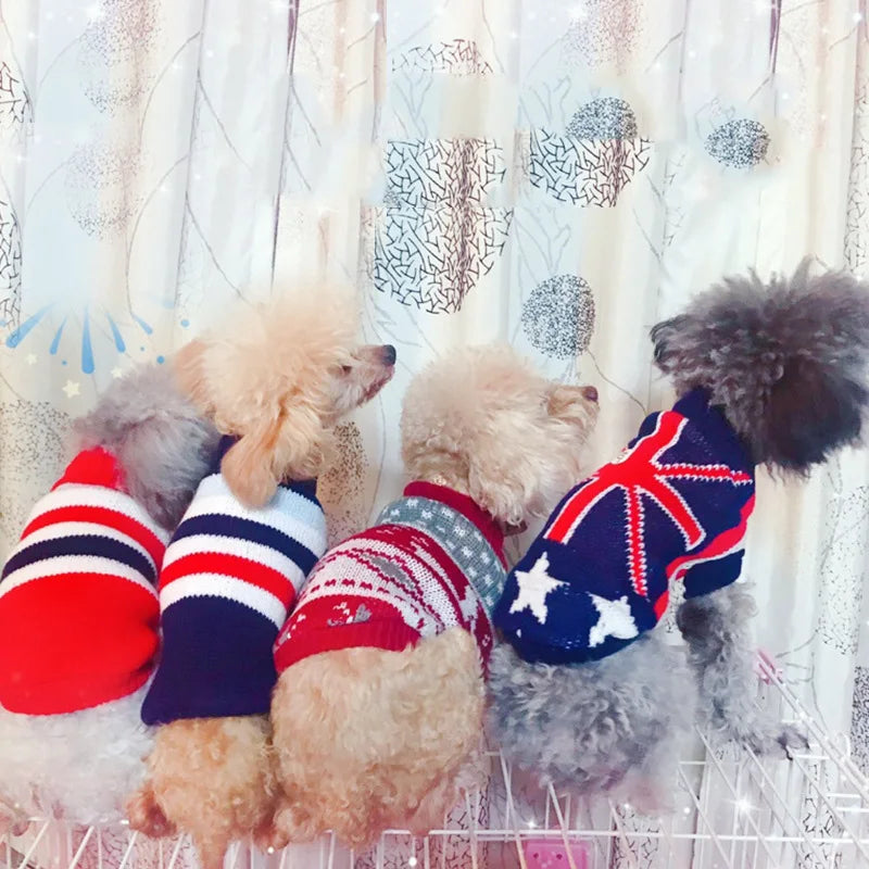 XLeiPet Cartoon Dog Sweater – Warm Stretch Knit Pullover