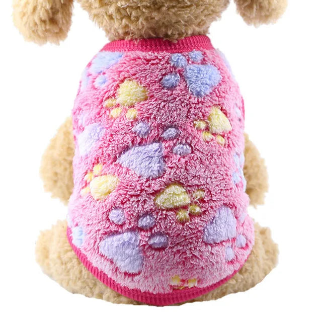Doagk Dog Vest Coat – Warm Fleece Jacket for Small Dogs, 12 Cartoon Colors