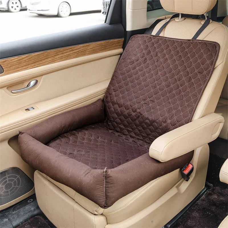 Waterproof Dog Car Seat Cushion – Quilted Travel Hanging Car Bed Mat for Small Dogs