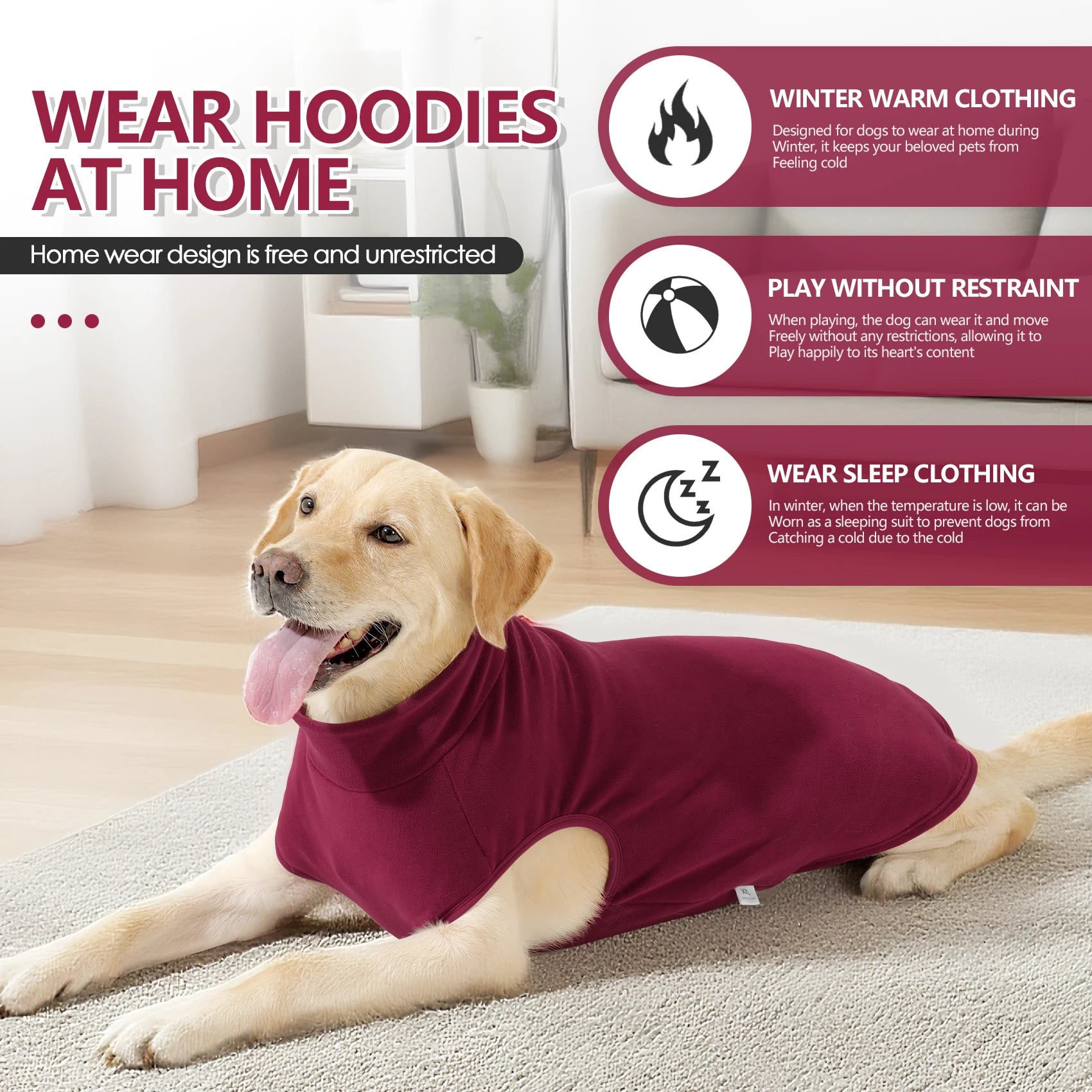 Fleece Dog Sweater – Stretchy Lightweight Pullover Coat