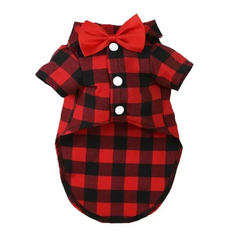 Plaid Dog Vest Coat – Formal Outfit for Small to Medium Dogs