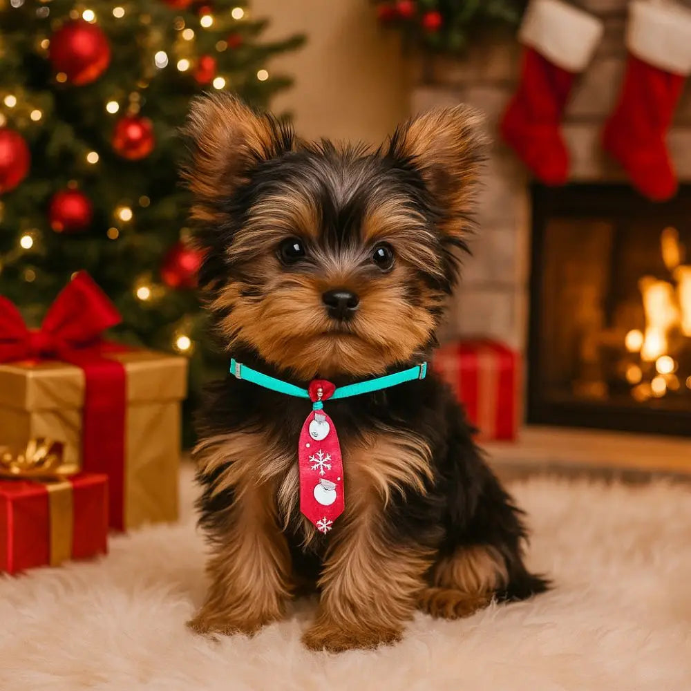 Nonecn Christmas Dog Bow Tie – Red & Green Adjustable Holiday Pet Accessory