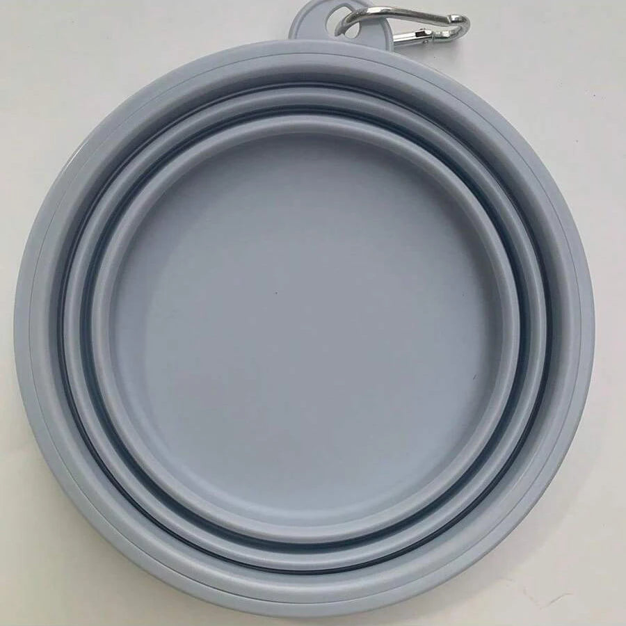 Collapsible Dog Travel Bowl – Portable Silicone Feeder with Carabiner (350ml)