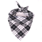 Large Plaid Dog Bandana Scarf – Soft Washable Cotton Red
