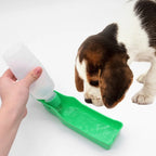 Squeeze-to-Fill Dog Travel Water Bottle – Built-In Drinking Bowl