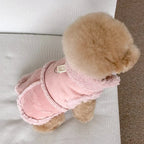 Winter Plush Dog Vest – Warm Buckskin Jacket for Small Dogs