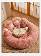 Fluffy Dog Bed – Winter Plush Sofa Basket for Small to Large Dogs, Soft Round Cushion
