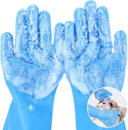 Pet Grooming Gloves for Dogs – Silicone Bathing & Hair Removal Massage Scrubber