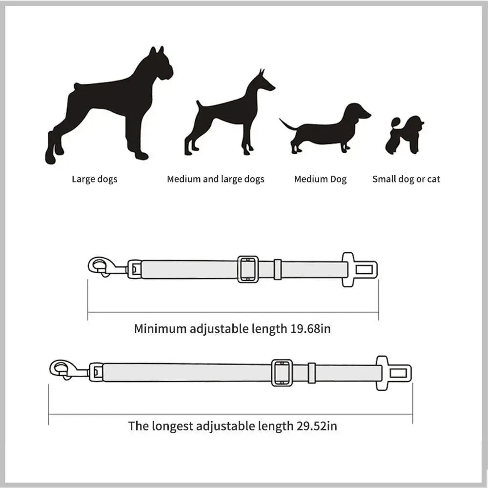 Dog Seat Belt – Adjustable Car Safety Leash