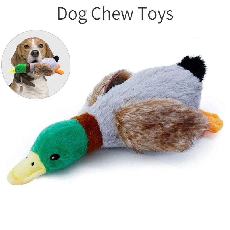 Plush Duck Squeaky Toy with Teeth-Cleaning Rope for Dogs
