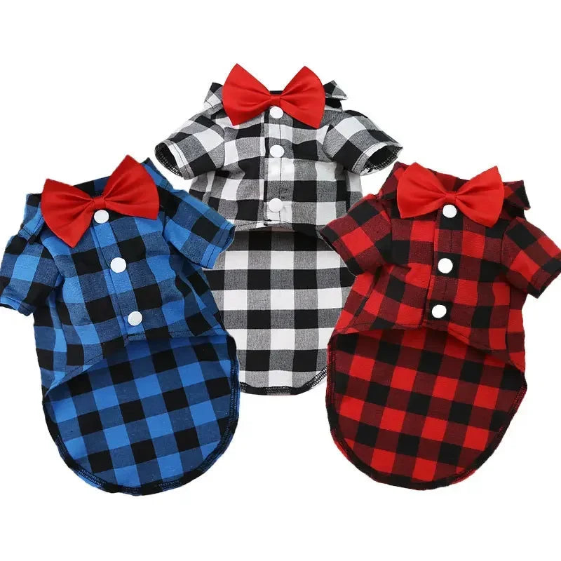 Plaid Dog Vest Coat – Formal Outfit for Small to Medium Dogs