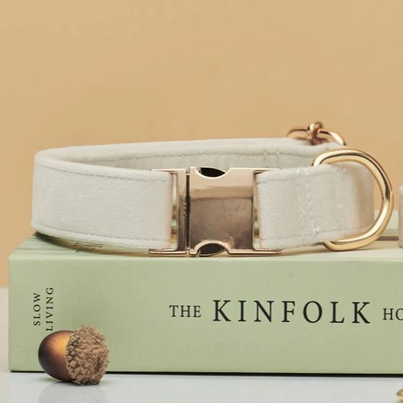 Personalized Dog Collar – Velvet Engraved Name Collar