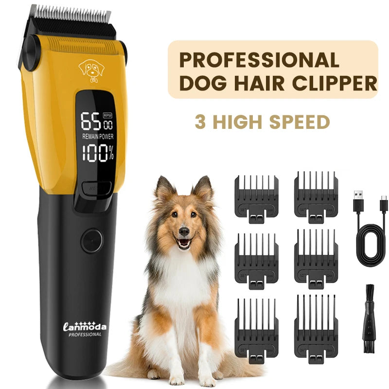 Professional Cordless Pet Clipper - Type-C Rechargeable Dog Trimmer