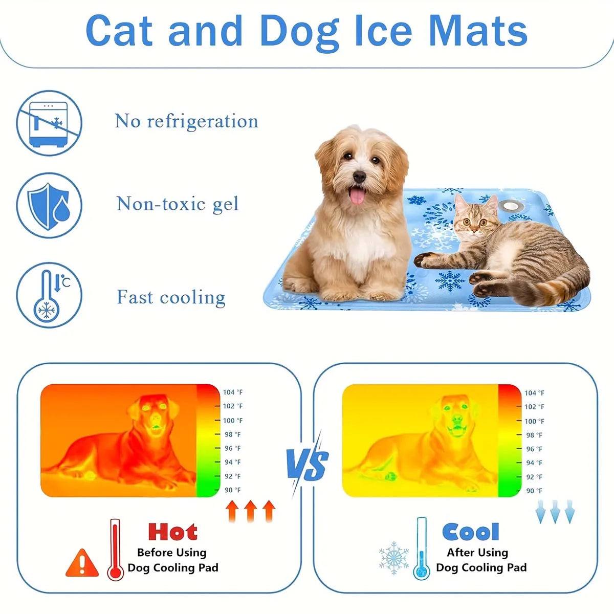 Pet Cooling Mat – Water Injection Cooling Pad for Dogs, Waterproof & Wear-Resistant