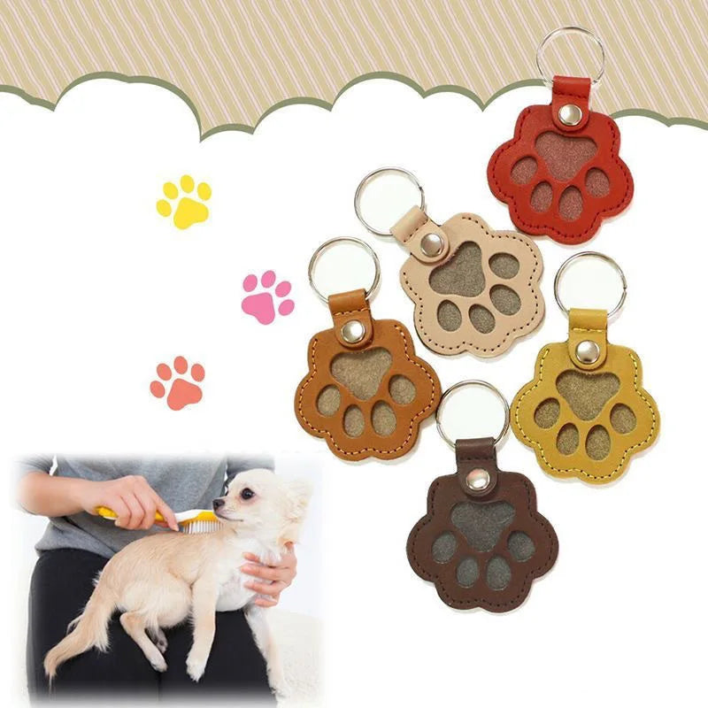 Leather Dog Memorial Keychain – Fur Keepsake Locket Gift