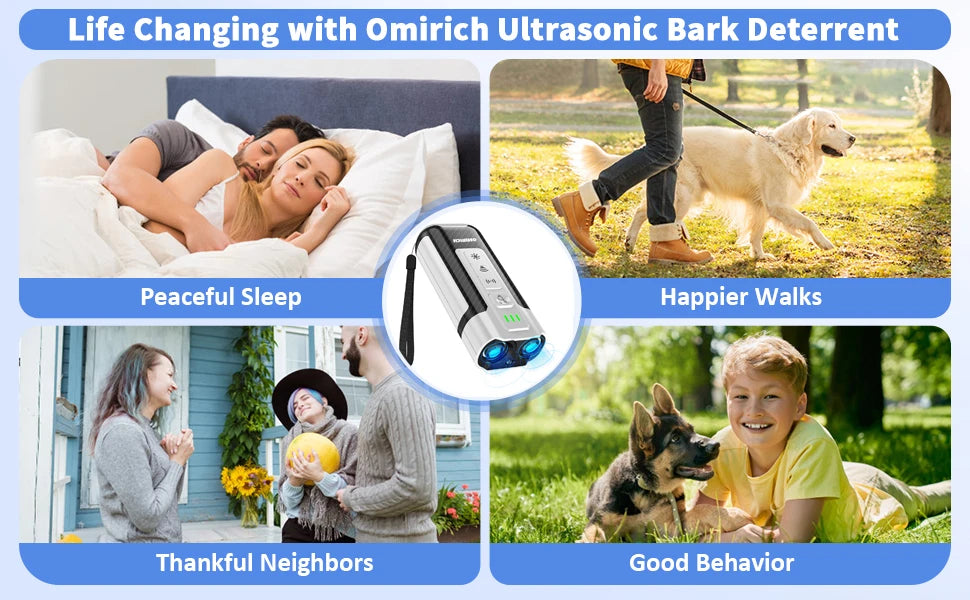 Ultrasonic Dog Bark Deterrent – Rechargeable Training & Behavior Aid
