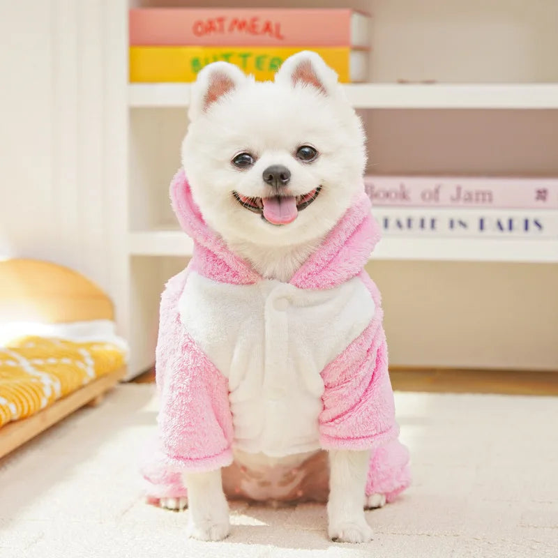 Dinosaur Dog Flannel Jumpsuit – Cozy Winter Romper for Small Dogs