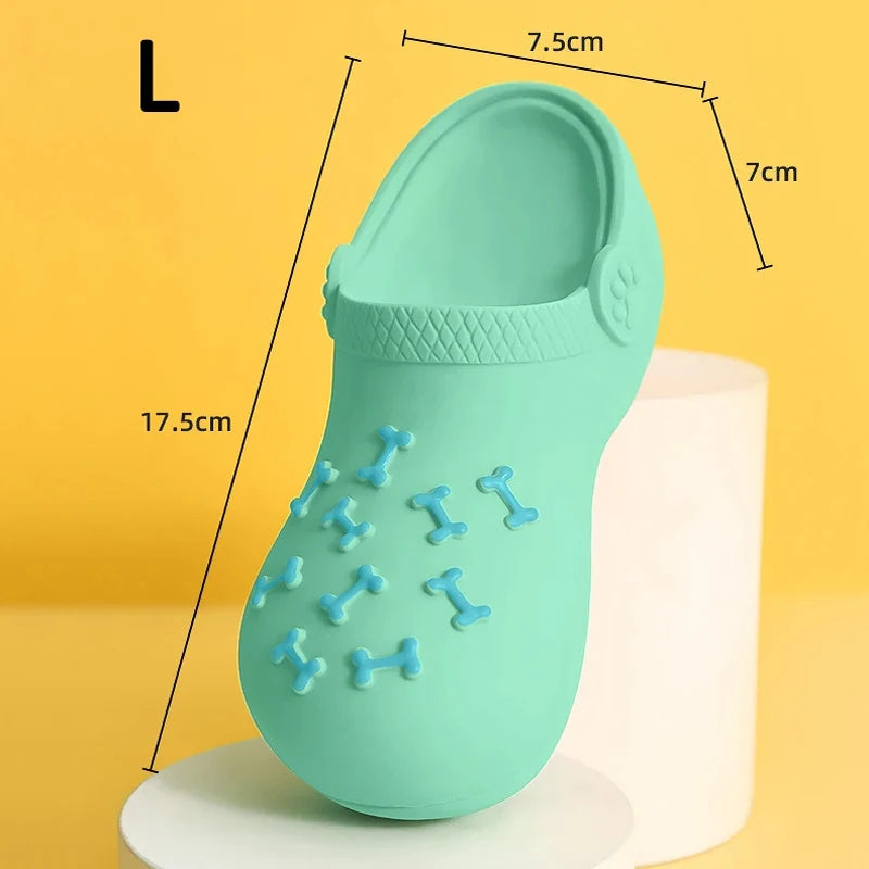 Squeaky Latex Dog Slipper Toy – Durable Chew & Teeth Cleaning Toy