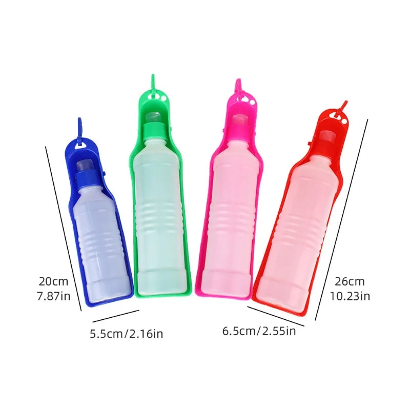 Squeeze-to-Fill Dog Travel Water Bottle – Built-In Drinking Bowl