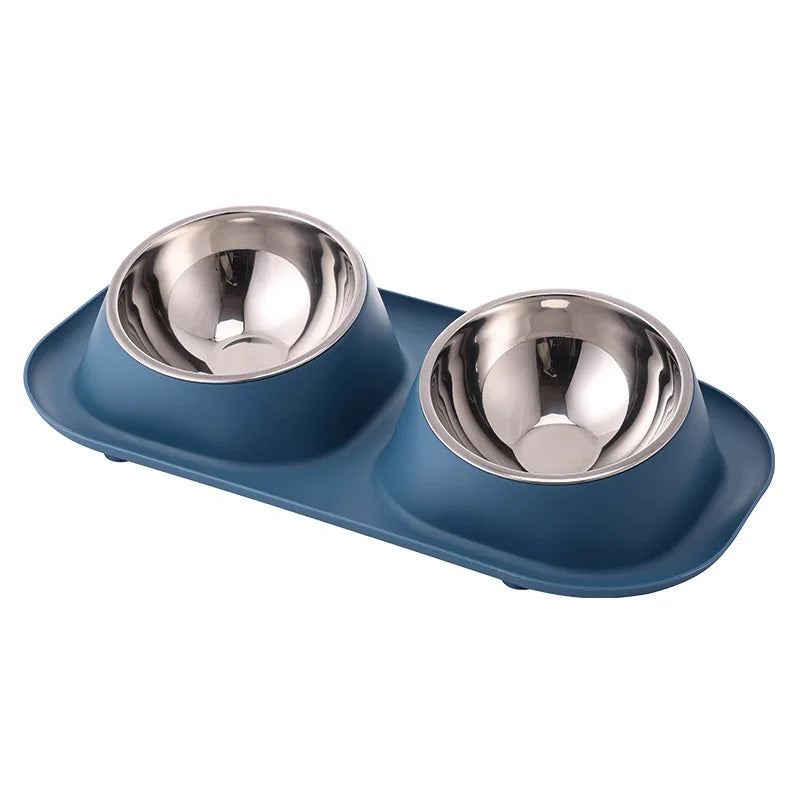 15° Tilted Double Dog Bowl – Stainless Steel Neck Protection Feeder