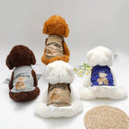 Cartoon Bear Dog Costume T-Shirt – Cute Polyester Vest Outfit