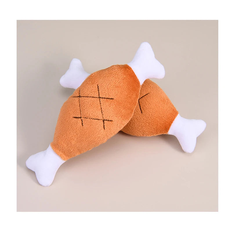 Chicken Leg Bone Plush Toy – Interactive for All Sizes
