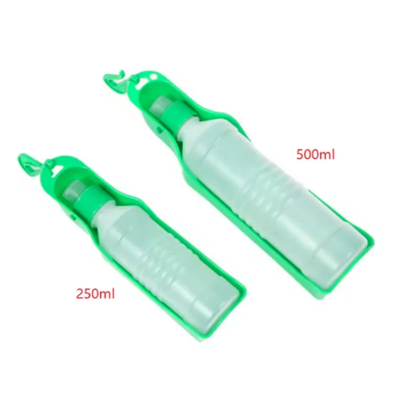 Squeeze-to-Fill Dog Travel Water Bottle – Built-In Drinking Bowl