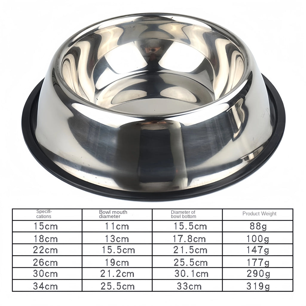 Classic Stainless Steel Dog Bowl – Durable & Rust-Resistant Feeder