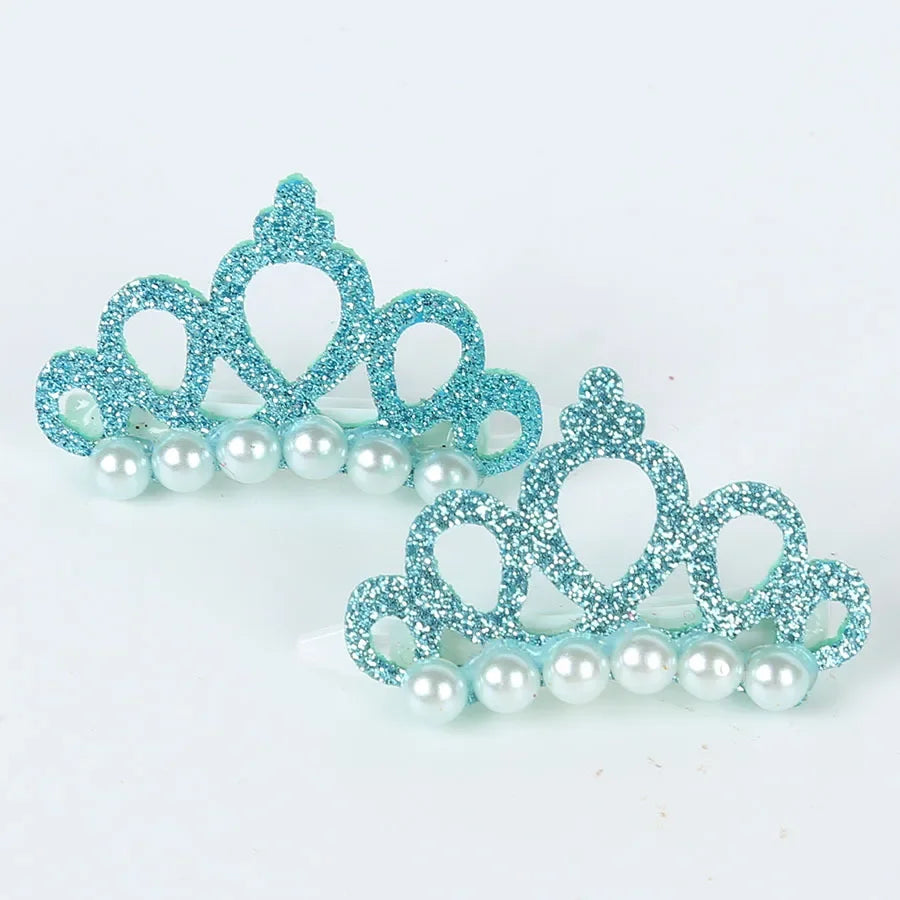 Small Dog Hair Clip Bow Faux Pearl Crown – 1 Pc Cute Pet Accessory