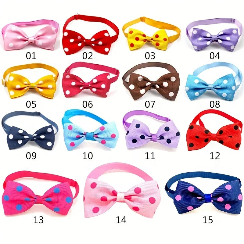 PetPals Polka Dot Bow Tie Collar for Dogs – Adjustable Black & White, Safe Fit