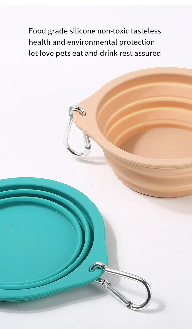 Collapsible Silicone Dog Travel Bowl – 350ml & 600ml Portable Feeder