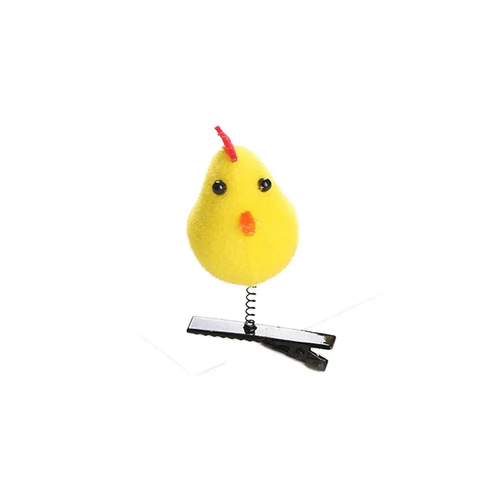 Duck Plush Hair Clip for Kids – 4cm Alloy Barrette Yellow & Red