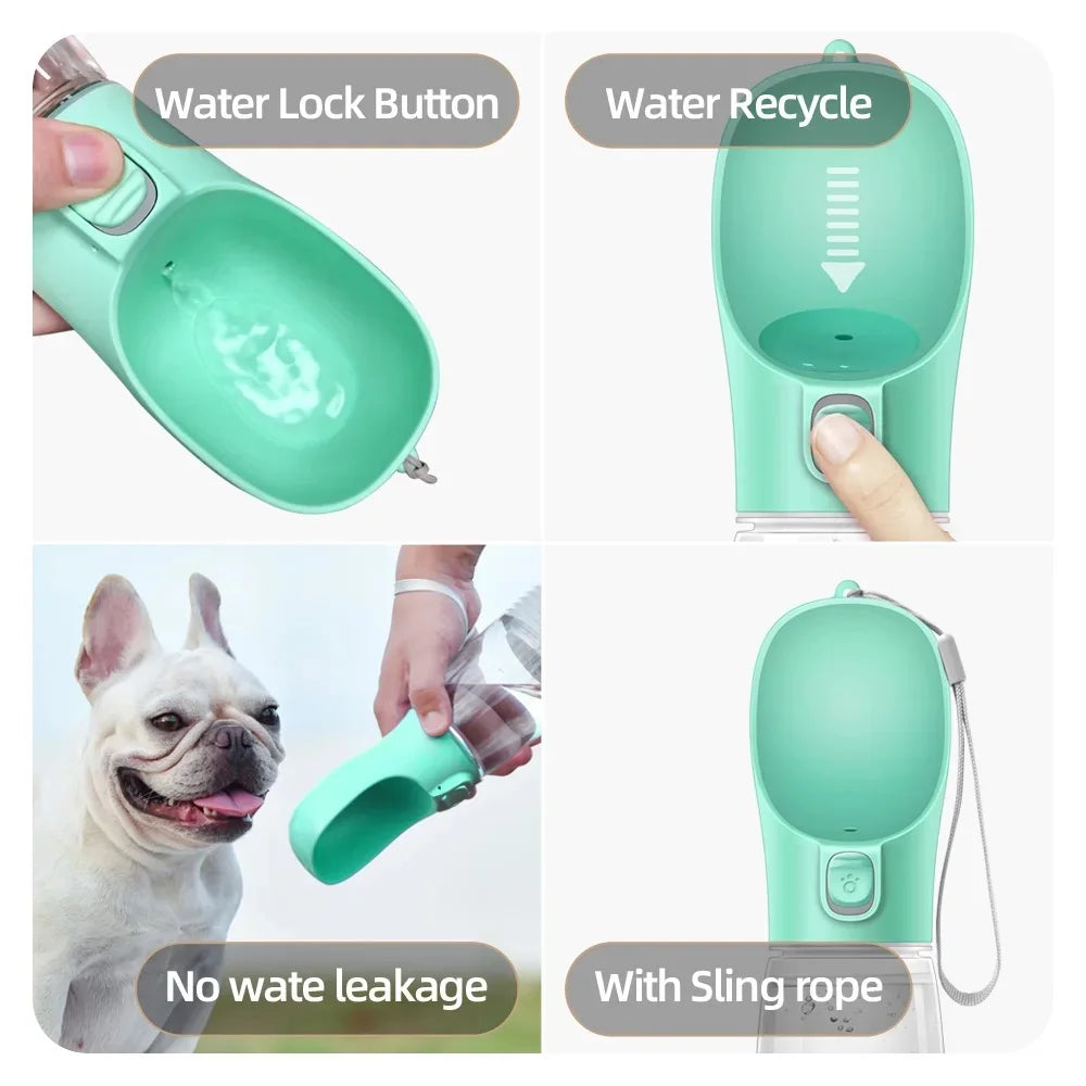 Portable Dog Water Bottle & Travel Bowl – Leak-Proof Dispenser