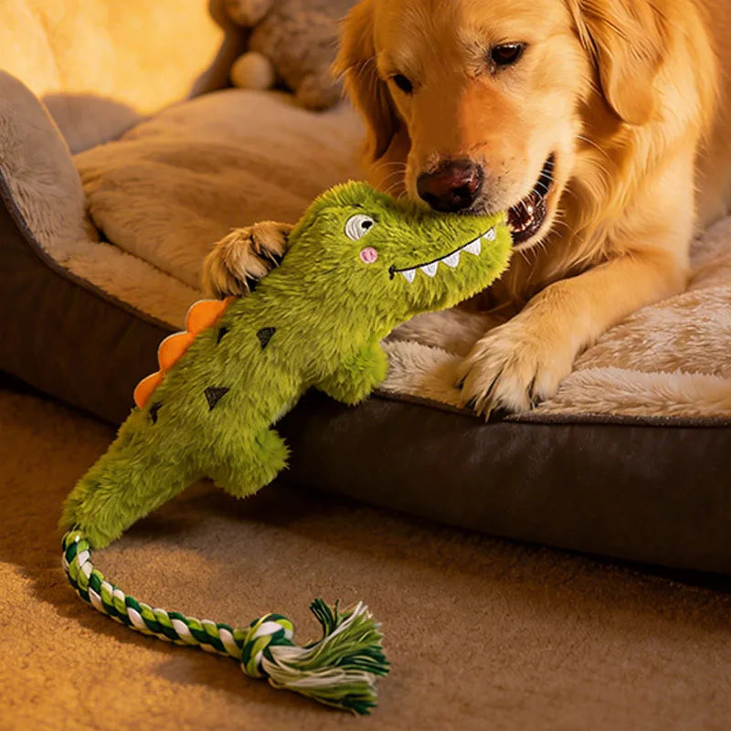 Crocodile Knotted Rope Toy – Indestructible Plush for Dogs