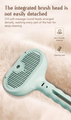 USB Rechargeable Dog Steam Massage Comb Soft Teeth Grooming Brush