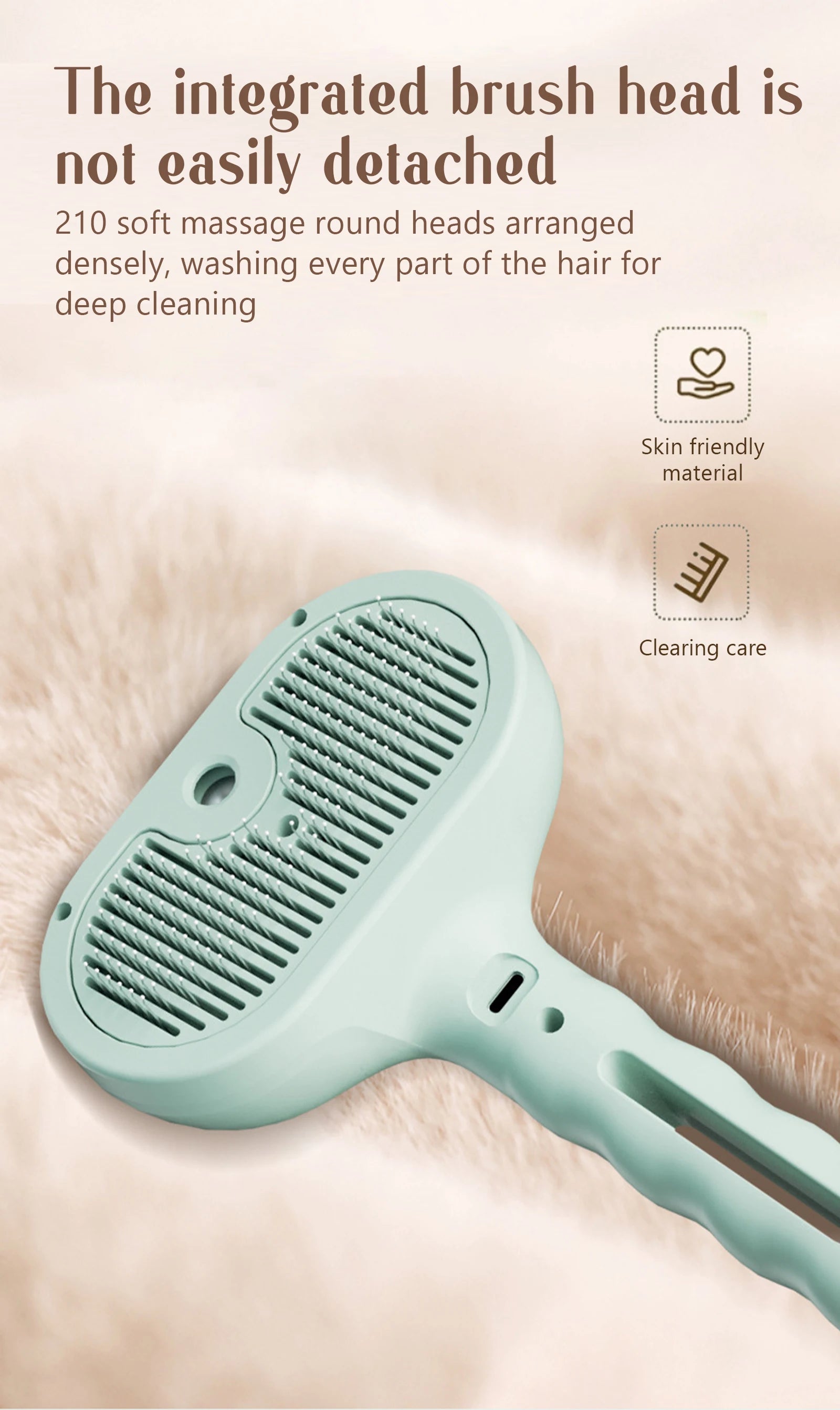 USB Rechargeable Dog Steam Massage Comb Soft Teeth Grooming Brush