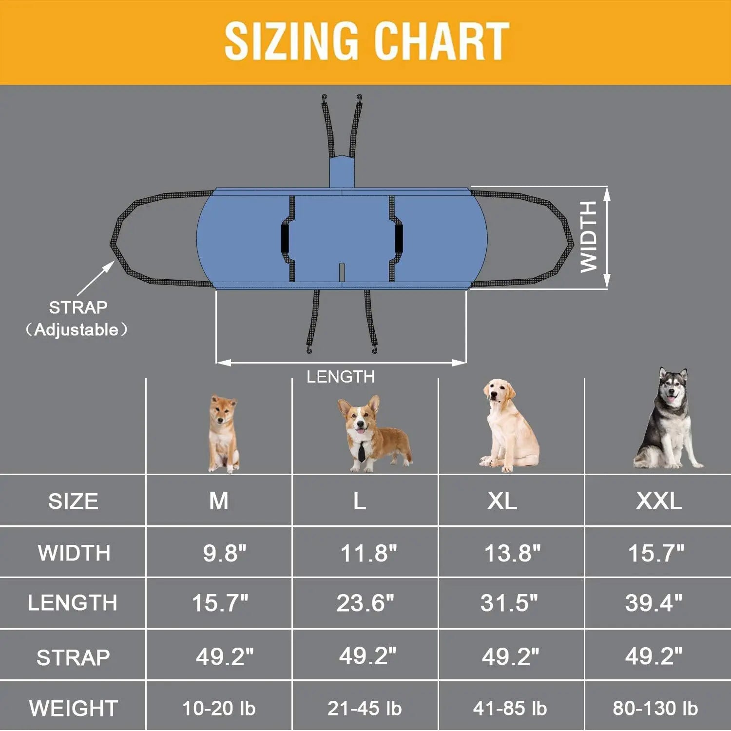 Dog Lift Harness – Support Sling for Mobility Aid
