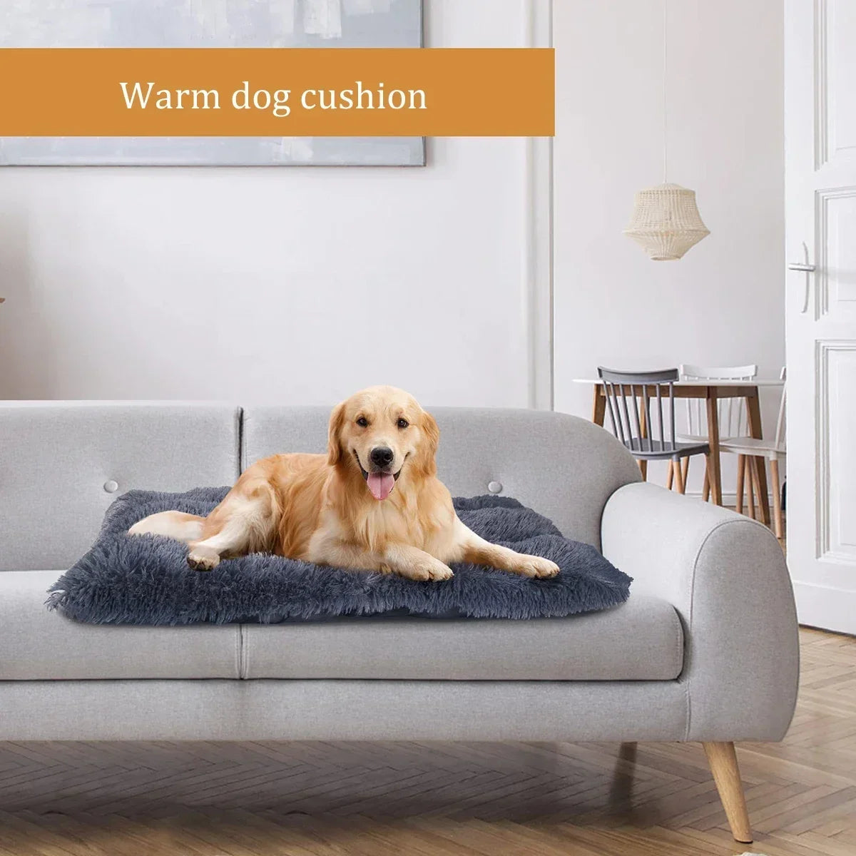 Large Washable Plush Dog Bed – Anti-Anxiety Warm Cushion for Small, Medium & Large Dogs