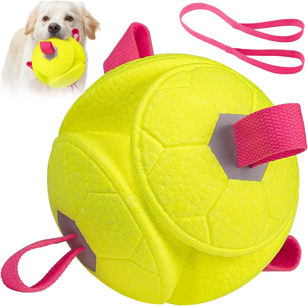 Dog Soccer Ball with Rope – Durable Fetch & Tug Toy