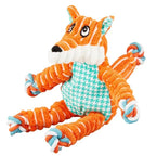 KONG Floppy Knots Fox Dog Toy – Rope & Squeaky Plush Tug Toy