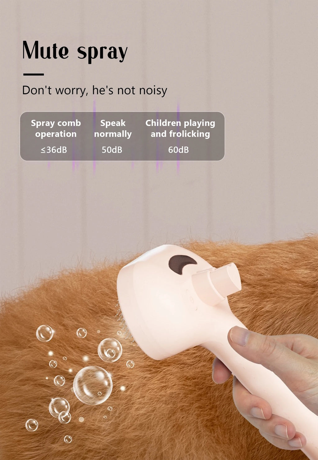 USB Rechargeable Dog Steam Massage Comb Soft Teeth Grooming Brush