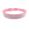 Crystal Rhinestone Dog Collar – Suede with Zinc Buckle