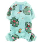 Winter Fleece Dog Pajamas – Cozy Polyester Jumpsuit XS-4XL Blue