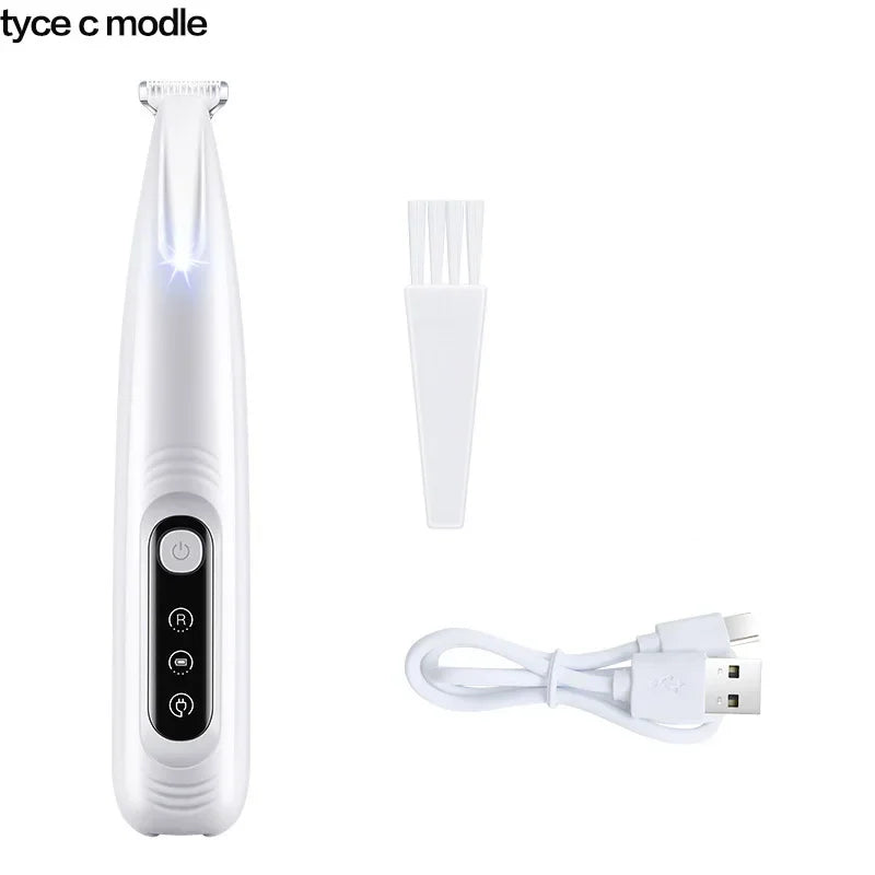 New Dog Paw Trimmer with LED Light – Waterproof, Low-Noise Grooming Tool