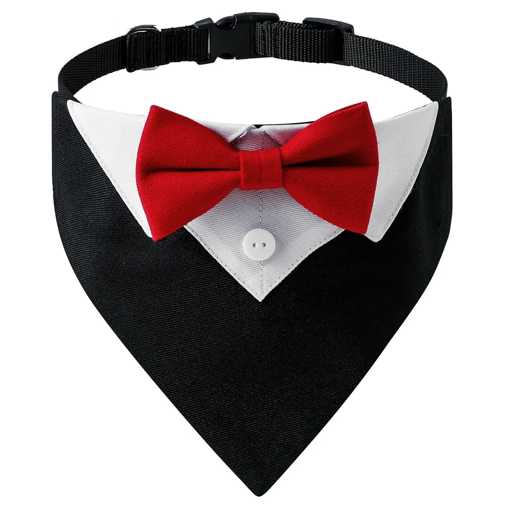 Sucado Bow Tie Dog Collar – Adjustable Tuxedo Bandana