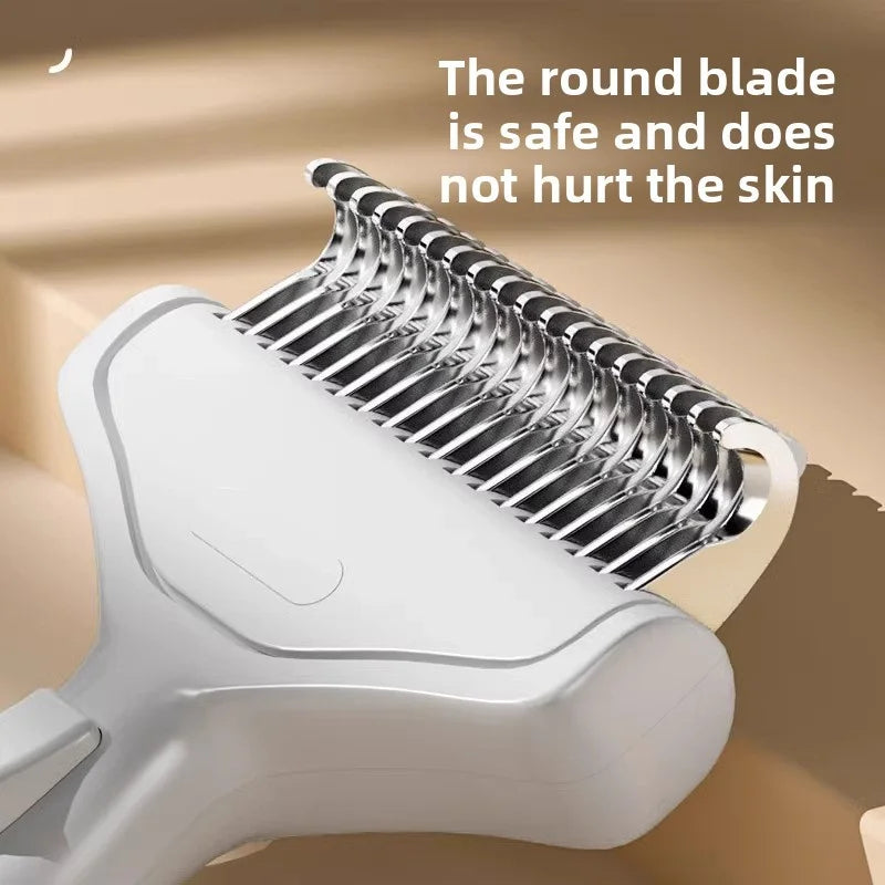 Floating Stainless Steel Dog Brush - Curved Undercoat Grooming Comb