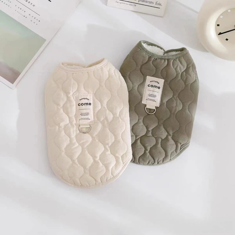 Cotton Dog Winter Vest with D-Ring – Cozy Coat for Small & Medium Dogs