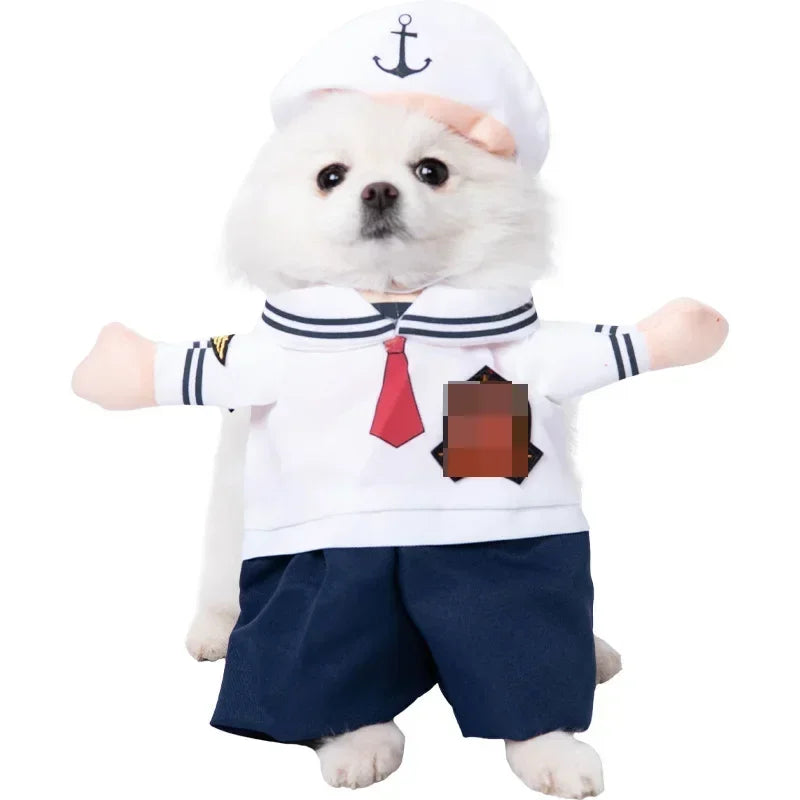 Nonecn Halloween Dog Costume Set with Wig Hat & Dagger Prop