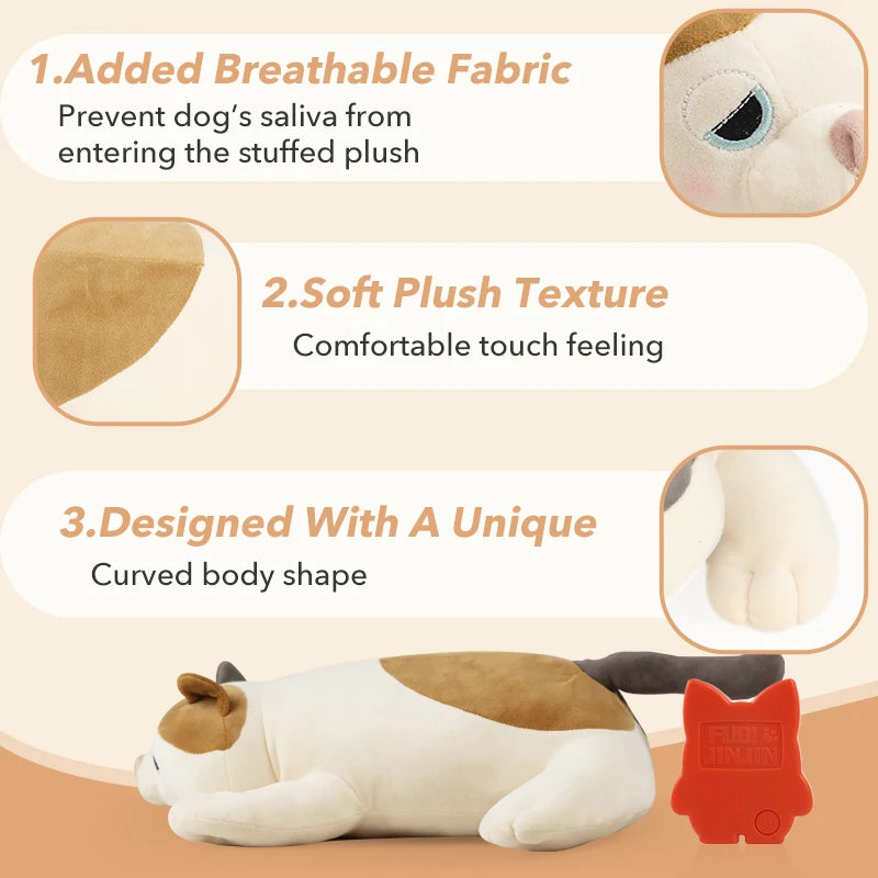 Heartbeat Plush Dog Toy Pillow – Anxiety Relief Comfort Companion