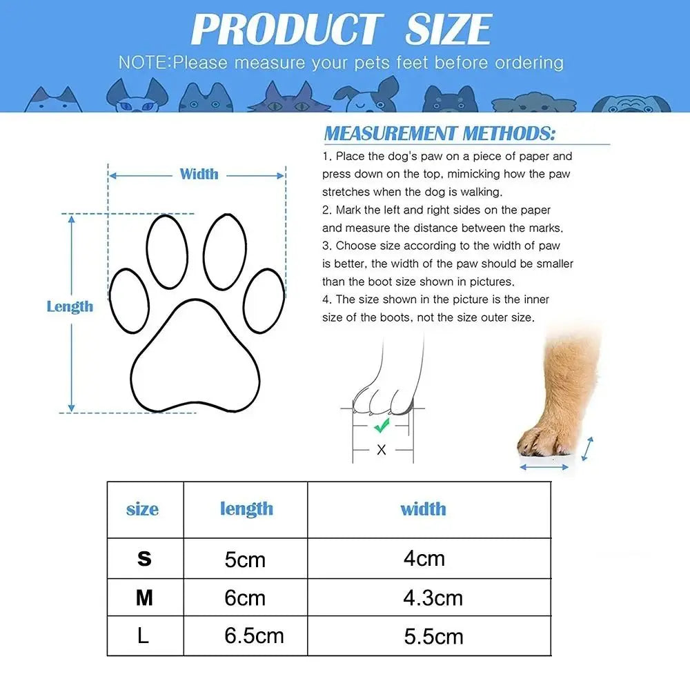 Waterproof Dog Boots – Non Slip Rubber Winter Paw Protectors